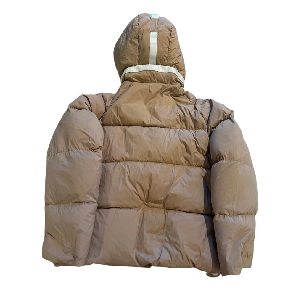 iDomosee Tan Hooded Puffer Jacket White Duck Down Fill Winter Coat Small - Picture 6 of 8
